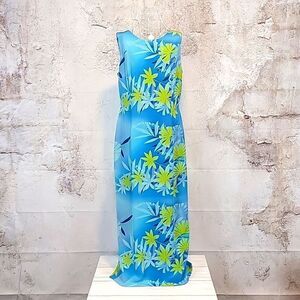 Maggy London silk floral print maxi summer dress - blue Women's Size 12
